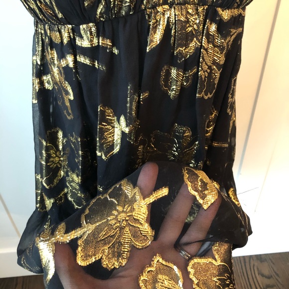 Cache Beaded Floral Sheer Overlay Strapless Dress - Picture 5 of 8